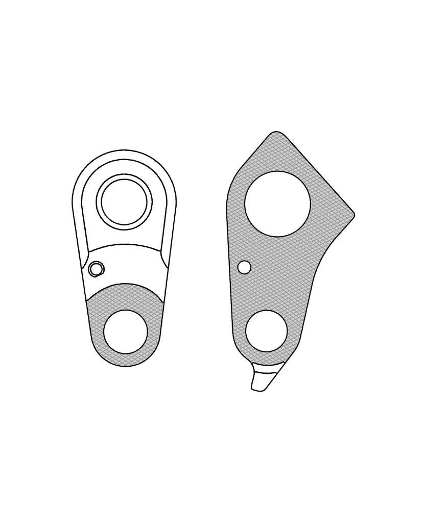 Marwi Schaltauge GH-298 inkl. Schrauben - Alu 6061, für Specialized Modelle, silber