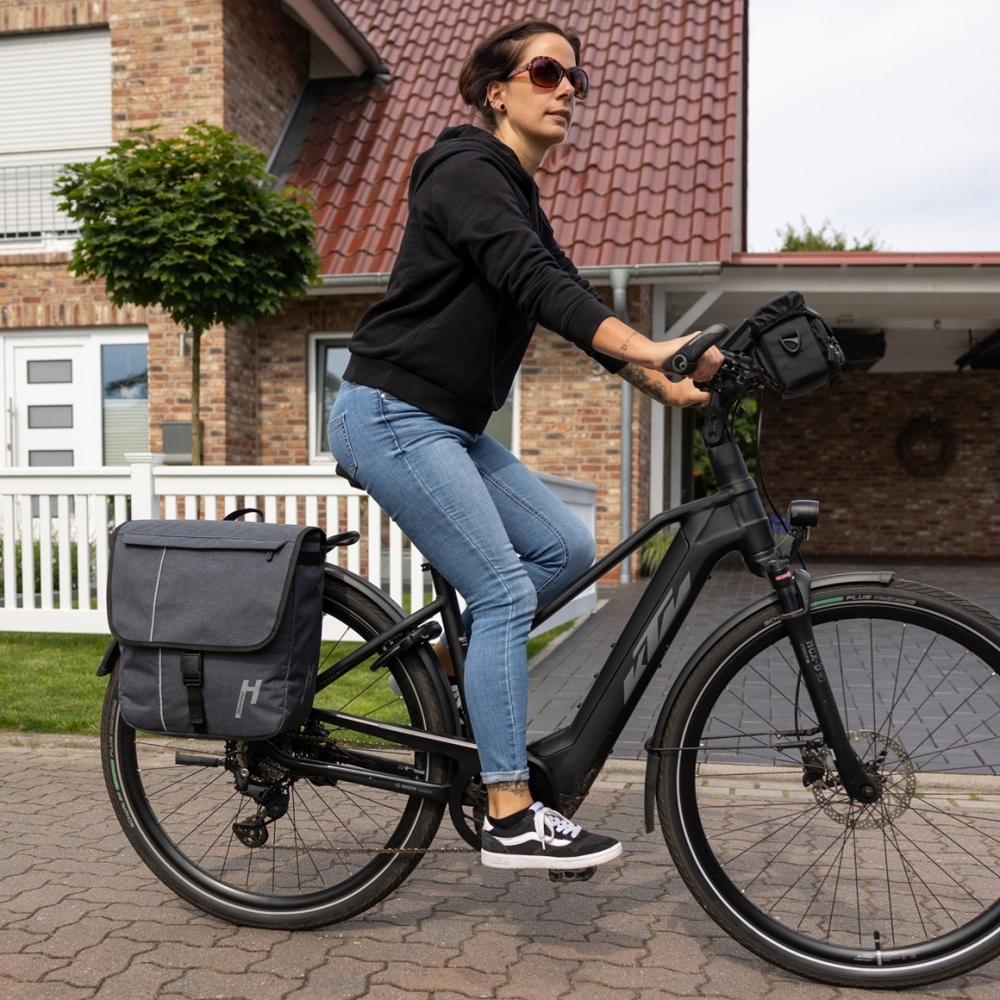 Haberland Einzeltasche 18l Street Work anthrazit - praktische City- & Pendler-Gepäckträgertasche