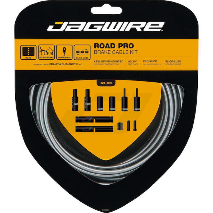 Jagwire Road Pro Bremszugset Kevlar-verstärkt Eisgrau - Höchste Bremspräzision für Rennräder
