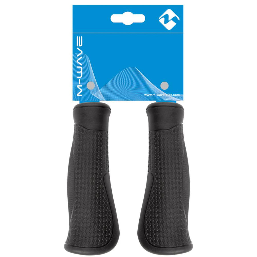 M-WAVE Cloud Base 2 Fahrradgriffe 1 Paar schwarz 130 mm - ergonomisch, weich, griffig, hochwertige Gummimischung, ohne Klemmung