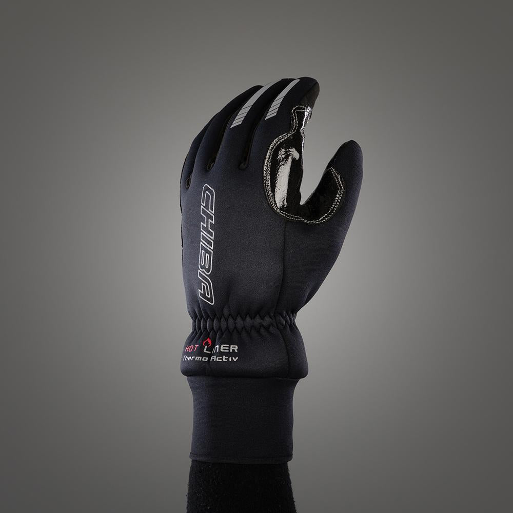 CHIBA Thermo Aktiv - winddichte, beheizbare Radhandschuhe XS schwarz