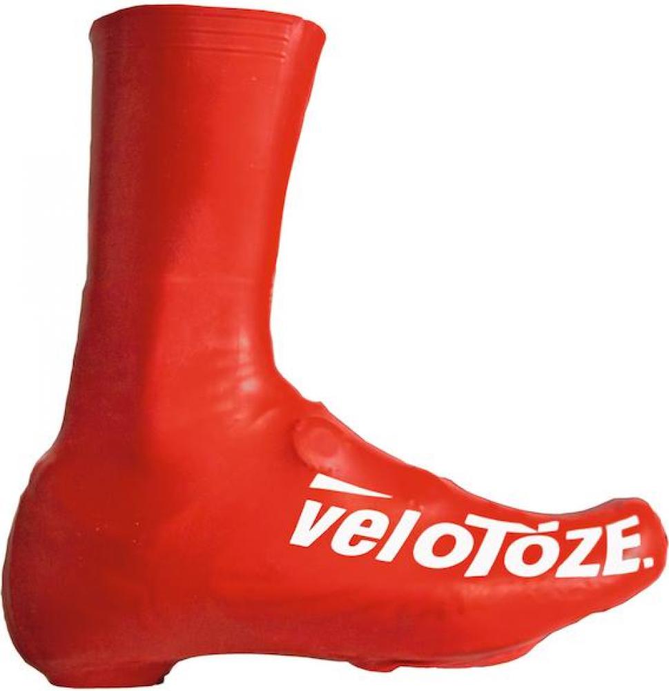 VeloToze Überschuhe 2.0 Lang XL Rot - Wasserdichter Aero-Schutz für Radfahrer