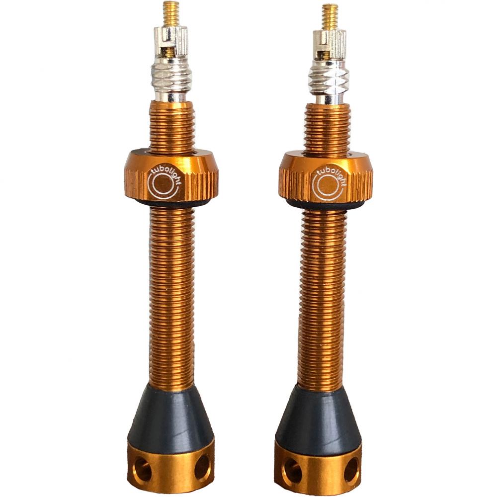 Tubolight Tubeless-Ventile Aluminium kupfer 50 mm Kupfer - zuverlässiger Luftdurchfluss für Tubeless-Systeme
