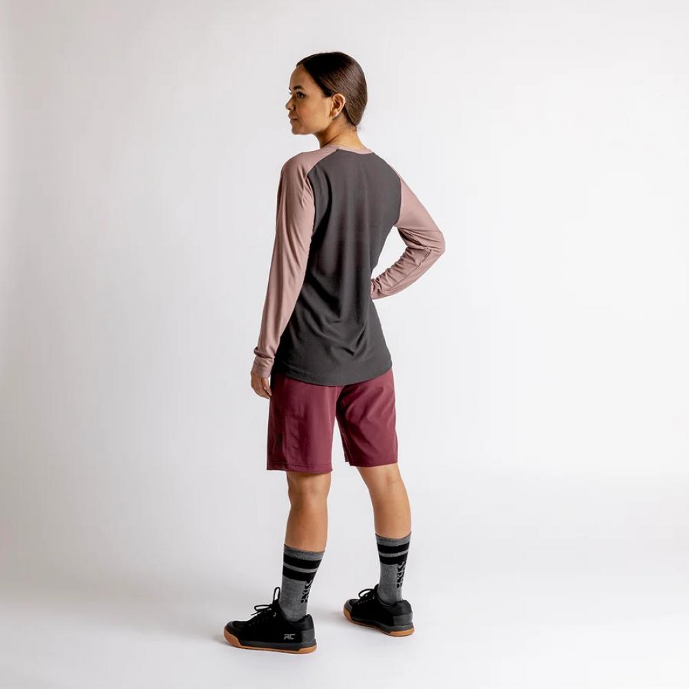 IXS Sports Division iXS Flow XTG Women's Long Sleeve Henley 40 Anthracite / Raisin - wetterfestes Trail-Shirt