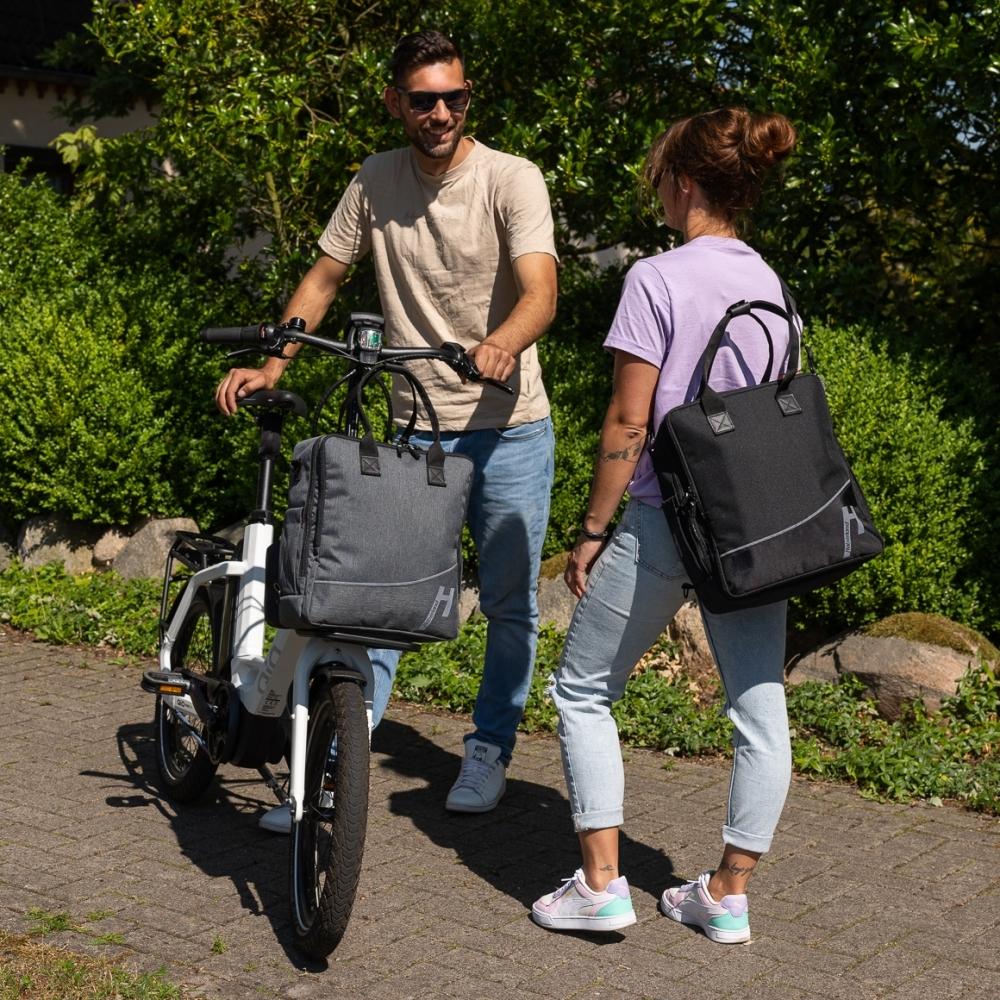 Haberland Frontträger-Rucksack More Than Work anthrazit - flexible Transportlösung für Frontgepäckträger