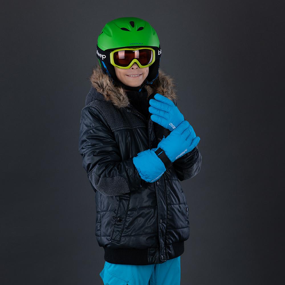 CHIBA Kids Allround Finger - Kinder-Winterhandschuhe, wasserdicht, winddicht, atmungsaktiv, Größe 6, aqua