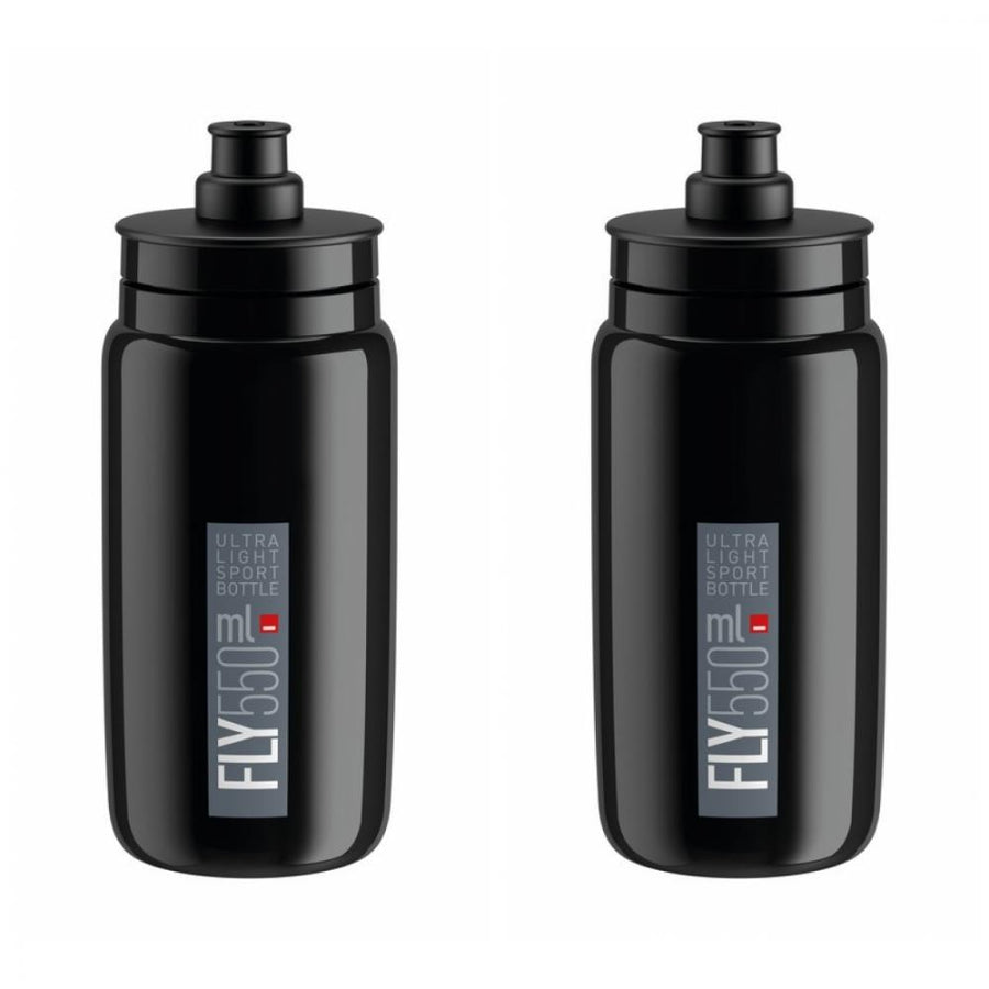 Elite 2x Trinkflasche Fly 550 ml schwarz grau