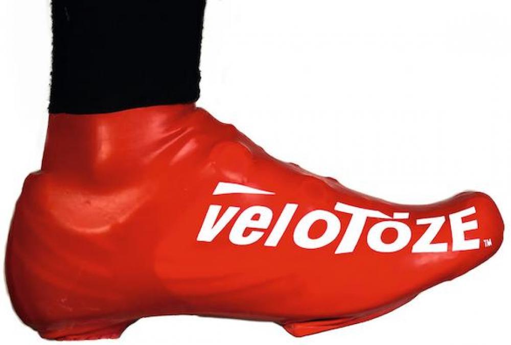 VeloToze Überschuh kurz S/M rot - wasserdichter Aero-Überschuh für Rennradfahrer