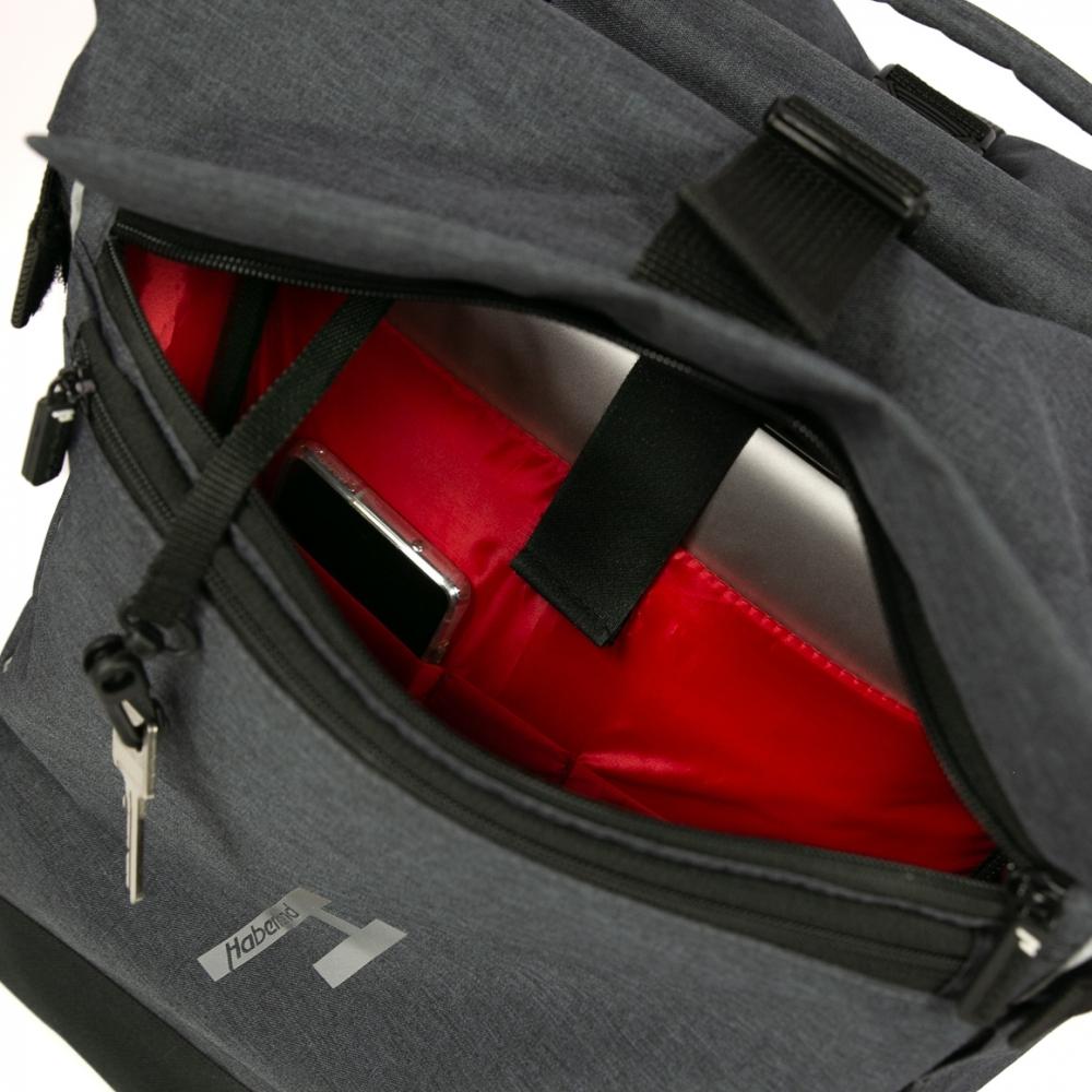 Haberland Rucksack-Doppeltasche Double Loader anthrazit - flexible Gepäckträger- und Rucksacklösung