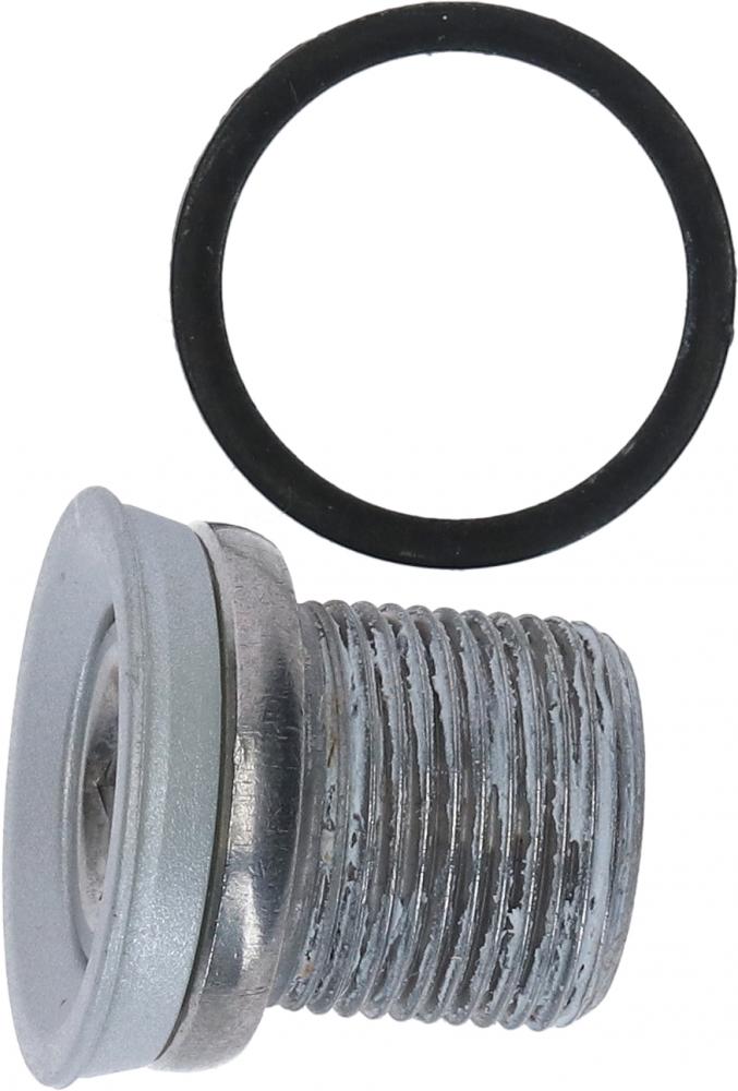 SHIMANO Kurbelbefestigungsschraube FC-R345 M8x1 silber mit O-Ring für sichere Kurbelmontage.