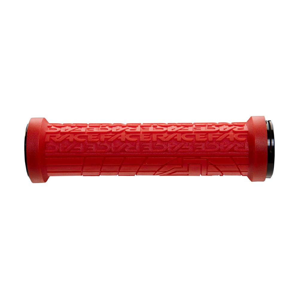 Roter Race Face Grippler Lock-On Griff, 30mm für Mountainbike. Sicherer Halt, maximale Kontrolle.