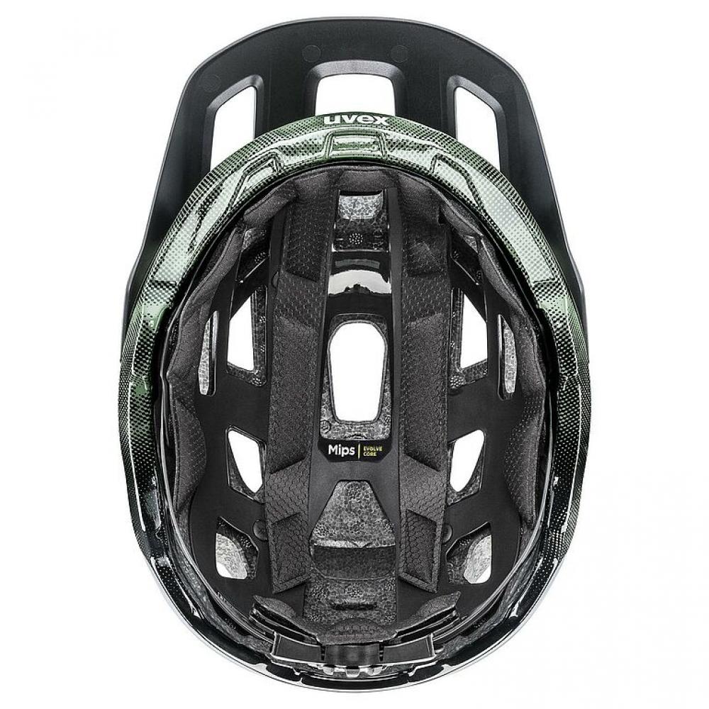 Uvex React MIPS MTB-Helm moss green-black matt 56-59 cm - MIPS-Sicherheit, 3D IAS 3.0, EPS/PC-Schale, EN 1078 zertifiziert
