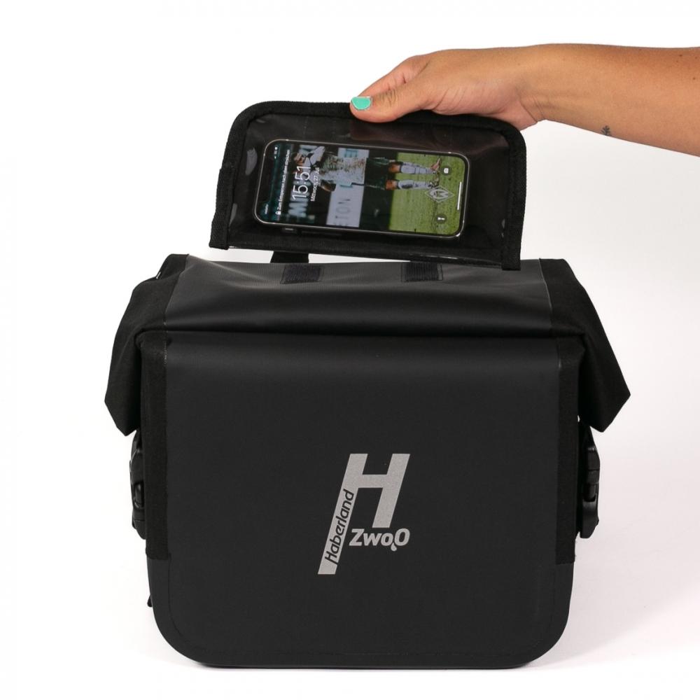 Haberland Lenkertasche H2O schwarz wasserdicht - robuste Lenkertasche mit KLICKfix