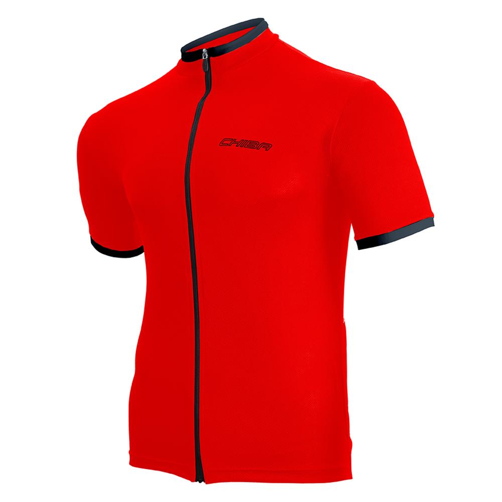 CHIBA Leisure Shirt - Radsport-Trikot 3XL rot, atmungsaktiv, Reißverschluss, Rückentaschen