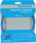 SHIMANO Schaltzug-Set Road polymerbeschichtet - präzise Schaltperformance, Blau