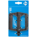 M-WAVE Steady K6 Plattformpedale 1 Paar schwarz - XL-Trittfläche 101x106 mm, Kunststoffkäfig, CrMo-Achse 9/16\", Kugellager, Reflektoren, StVZO zugelassen