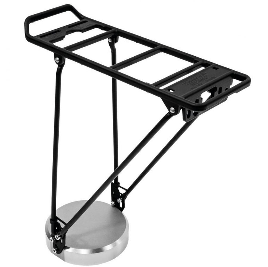 Pletscher Gepäckträger Werso MIK-System 26-29 Zoll - verstellbarer Aluminium-Gepäckträger mit MIK-Adapteraufnahme und Schloss, Rückstrahlerhalter 50/80 mm, ISO 11243 geprüft, schwarz, bis 27 kg belastbar