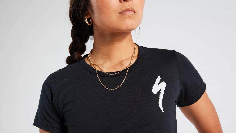 Damen T-Shirt S-Logo Tee Kurzarm Schwarz Größe S - Atmungsaktiv & Sportlich