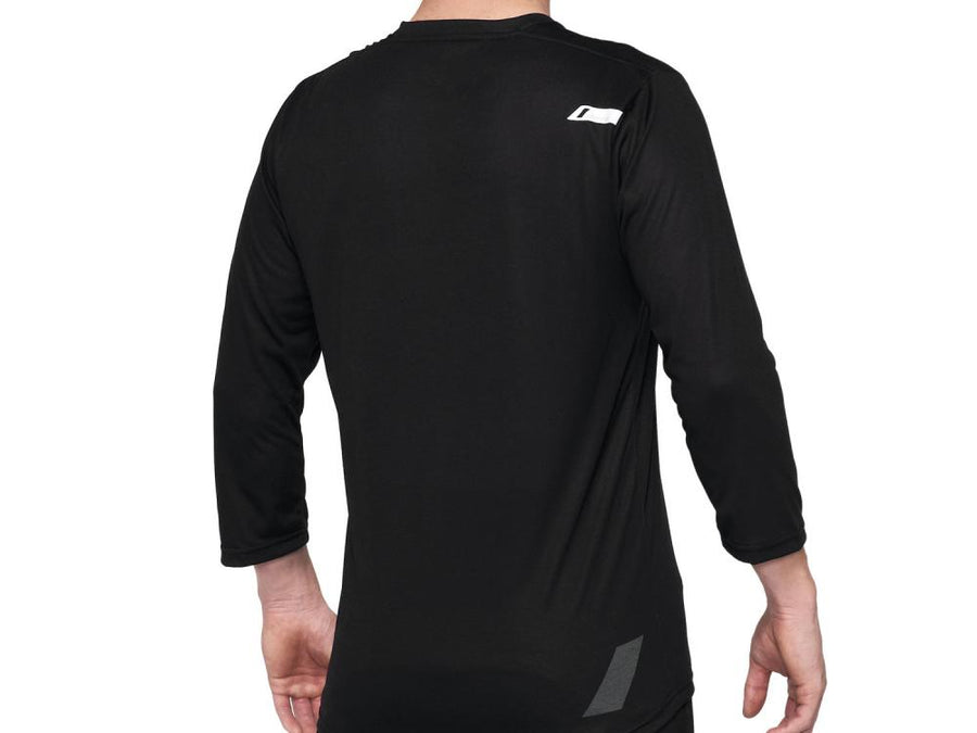 100% Airmatic 3/4 Sleeve Jersey M black - atmungsaktives MTB-Trikot für Trailkomfort