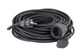 AS Schwabe Gummi-Verlängerungskabel 10 m, H05RR-F 3G1,5, IP44, schwarz, 230 V/16 A, Schutzkontaktstecker mit Schutzkappe
