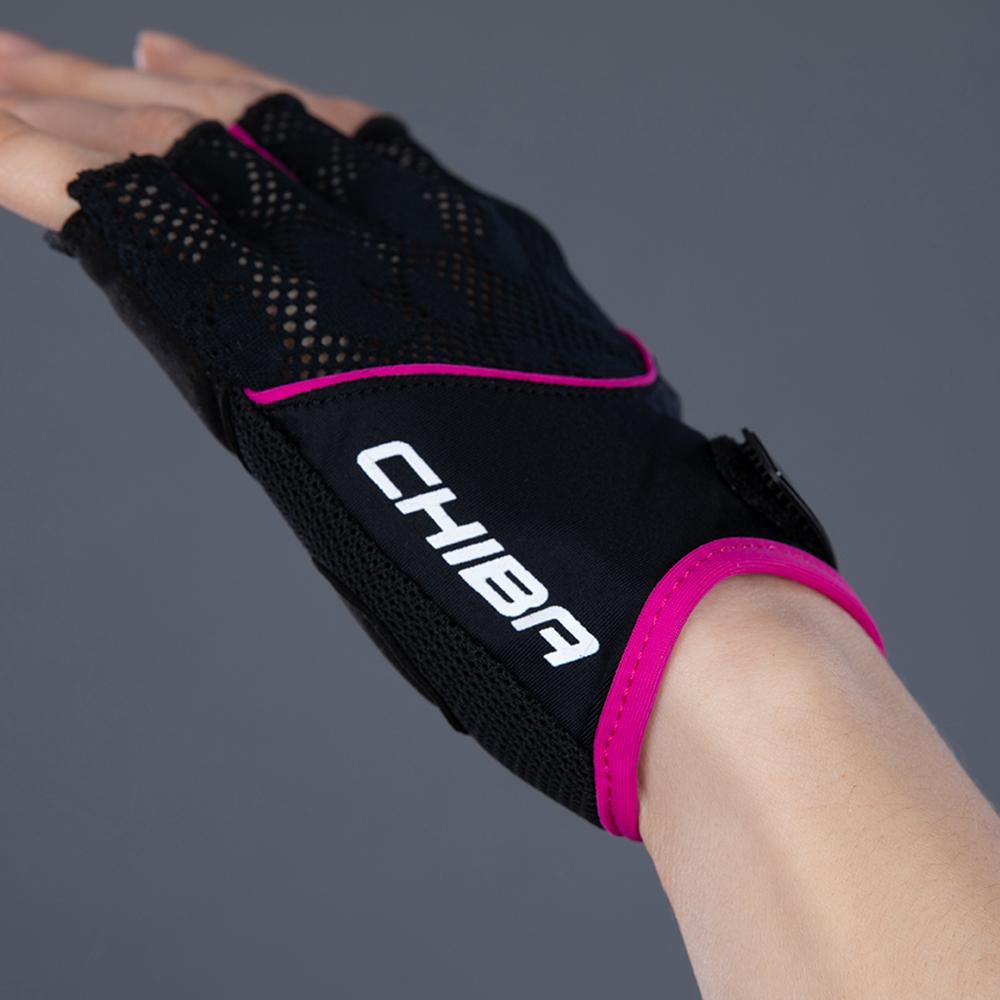 CHIBA Lady Gel - Radhandschuhe Damen S schwarz/pink mit Gelpolsterung