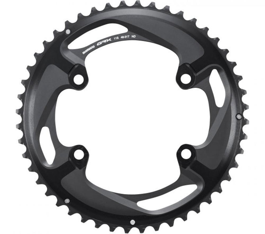 Shimano GRX Kettenblatt FC-RX810-2 mit 48 Zähnen, dunkelgrau, für 48-31T Kurbel.