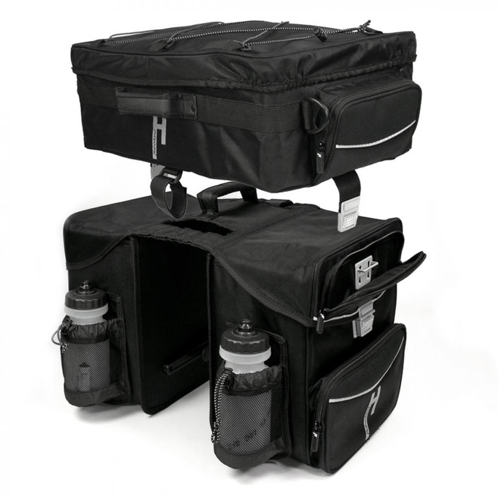 Haberland Topcase Touring Max schwarz - geräumige Gepäckträgertasche für Touring & Alltag