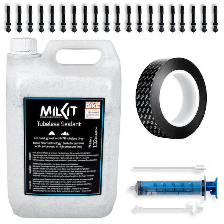 milKit Tubeless Werkstattbox 5 Liter - Komplettset für professionelle Tubeless-Montage