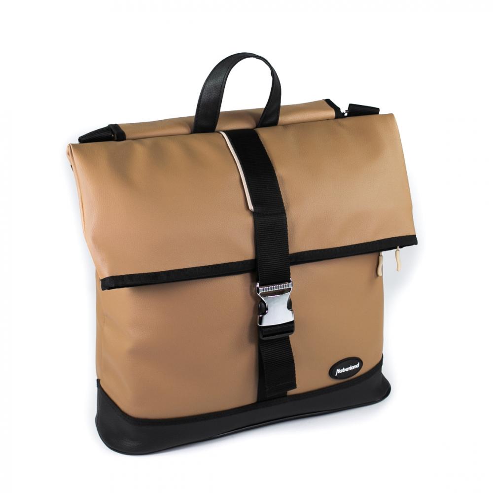 Haberland Einzeltasche Melan I hellbraun/schwarz - praktische Gepäckträgertasche mit modernem Tragesystem