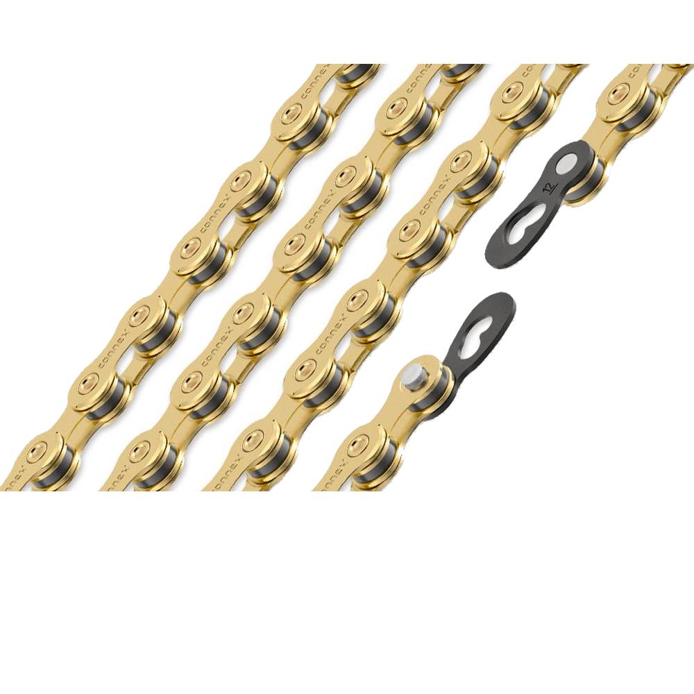 Connex 12sG Fahrradkette 12-fach, 126 Glieder, Gold - Technisches Highlight für Rennrad & MTB