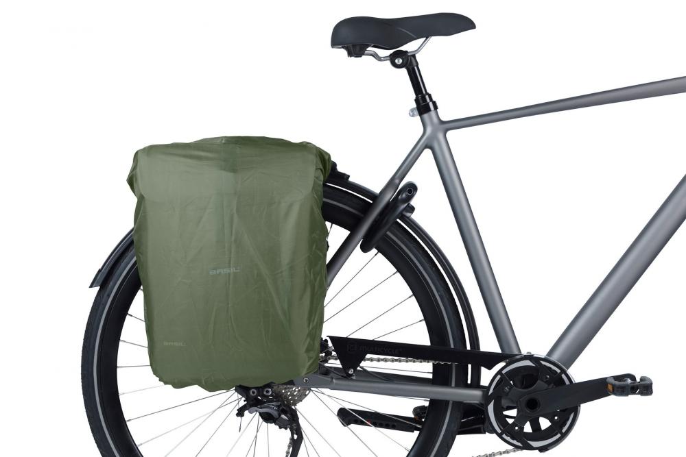 Basil Move Doppelpacktasche 30 Liter schwarz - wasserabweisend mit Reflex-Details & Universal-Bridge