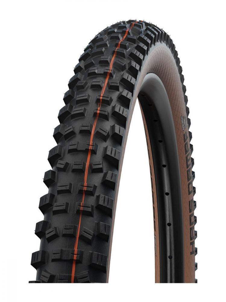 Schwalbe Hans Dampf MTB Reifen 27.5x2.35" schwarz/braun TLE E-25 faltbar, mit grobstolligem Profil.