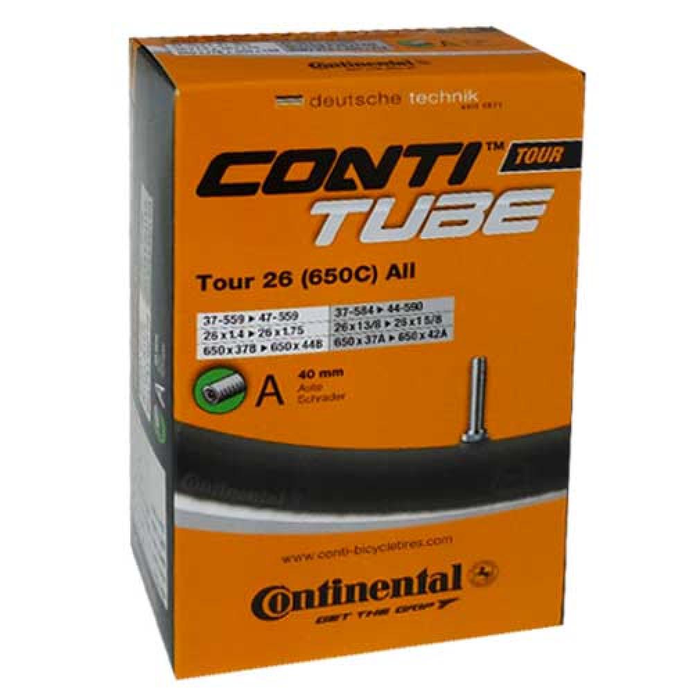 Continental Schlauch Conti Tour 26, 26x1 3/8-1.75 Zoll, AV 40mm, orange Verpackung.