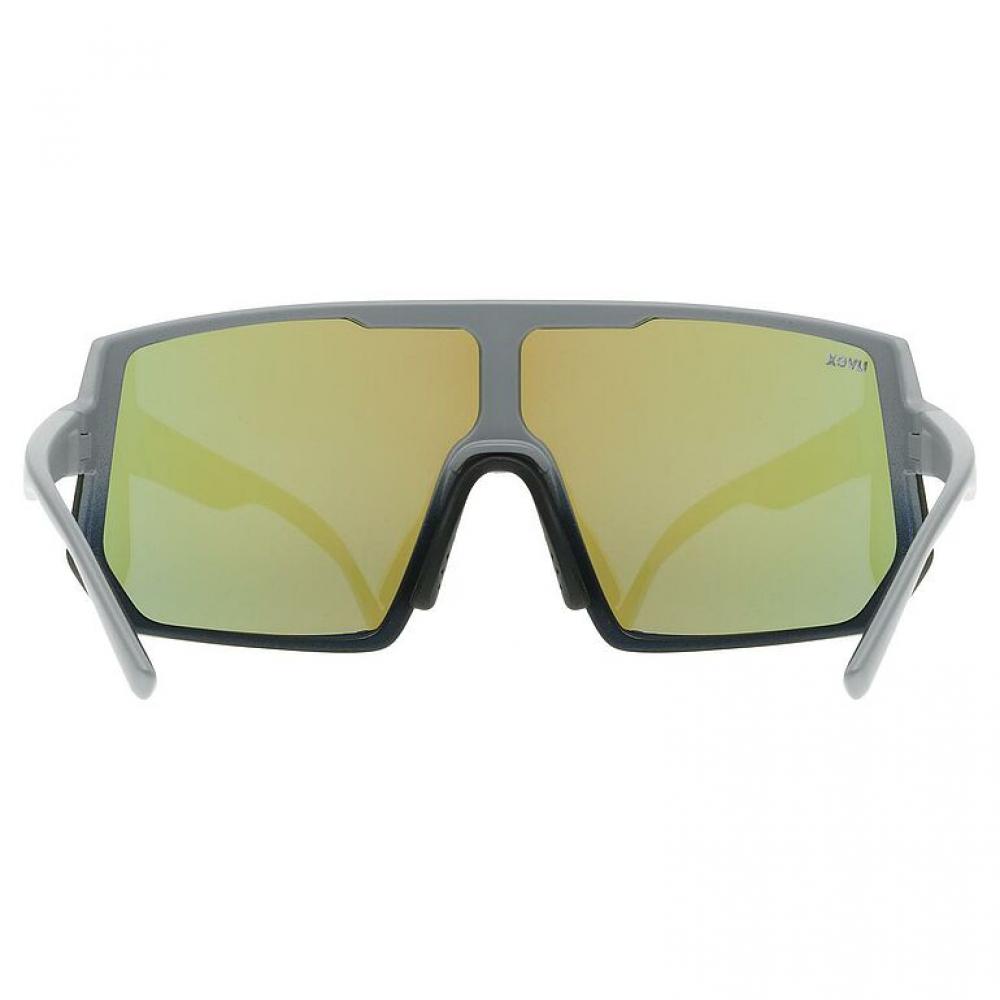uvex sportstyle 235, rhino deep space matt/mirror blue, Sportbrille mit verspiegeltem Oversize-Shield und uvex supravision® Antifog-Beschichtung für 100% UV-Schutz und maximalem Sichtfeld