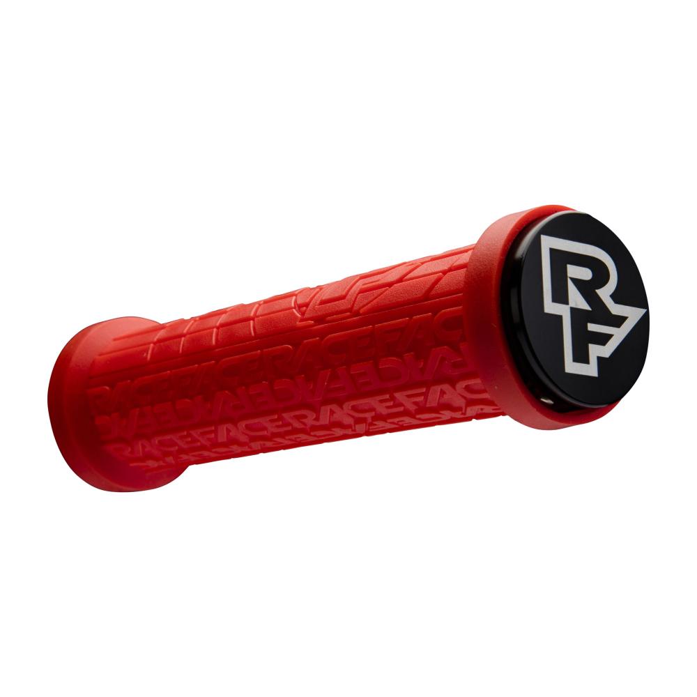 Roter Race Face Grippler Lock-On Griff 33mm für sicheren Halt & Komfort am Fahrradlenker.