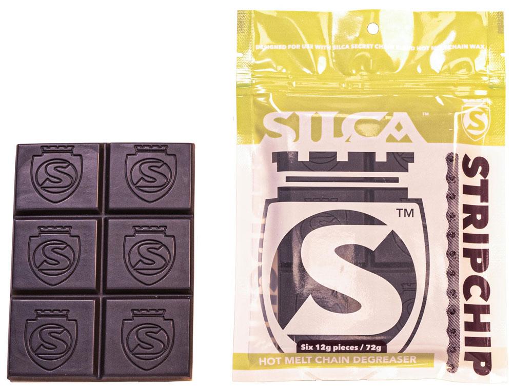SILCA StripChip Kettenheißwachs: Oleogelations-Formel, ersetzt aggressive Entfetter, ein Chip pro Kette, wird beim Erhitzen wachsartig, einfache Anwendung, effiziente Reinigung, 6 Stück à 12 g.