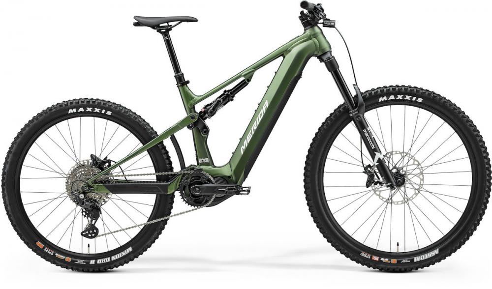Merida eONE-SIXTY 675 IV1 S (41.5) grün/weiß - leistungsstarkes E-MTB für anspruchsvolle Trails