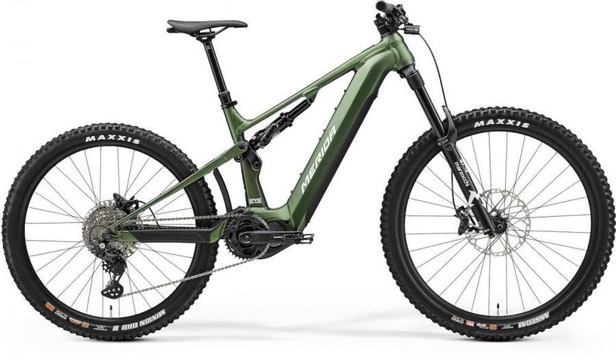 Merida eONE-SIXTY 675 IV1 S (41.5) grün/weiß - leistungsstarkes E-MTB für anspruchsvolle Trails