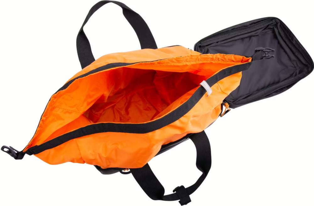Basil Gepäckträgertasche Gepäckträgertasche Miles Tarpaulin MIK 2.0 - 7 Liter - wasserdicht schwarz-orange mit MIK-Adapterplatte