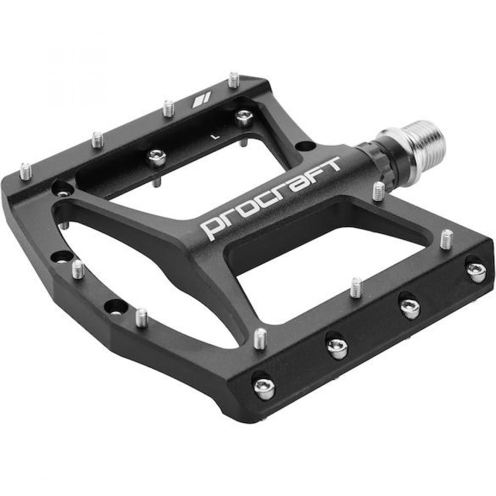 Procraft Pedale Flat Grip Advanced CNC 110 x 108 mm Schwarz - maximaler Grip & Kontrolle