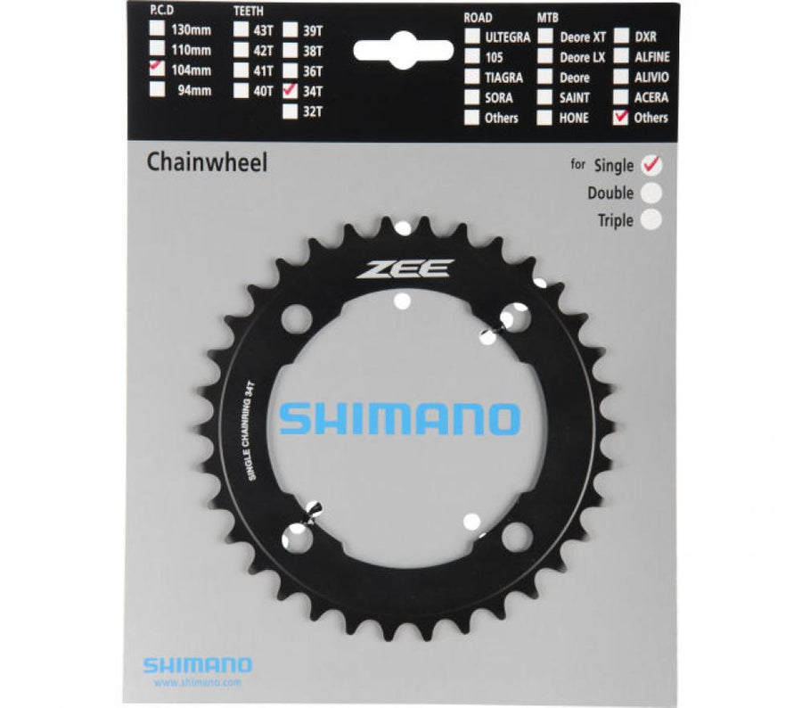 SHIMANO Kettenblatt ZEE FC-M640/FC-M645 34 Zähne - robustes Downhill-Antriebsritzel