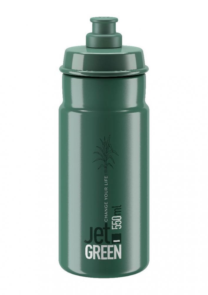 ELITE Trinkflasche Trinkflasche JET GREEN dunkelgrün weißes Logo 550ml Biokunststoff