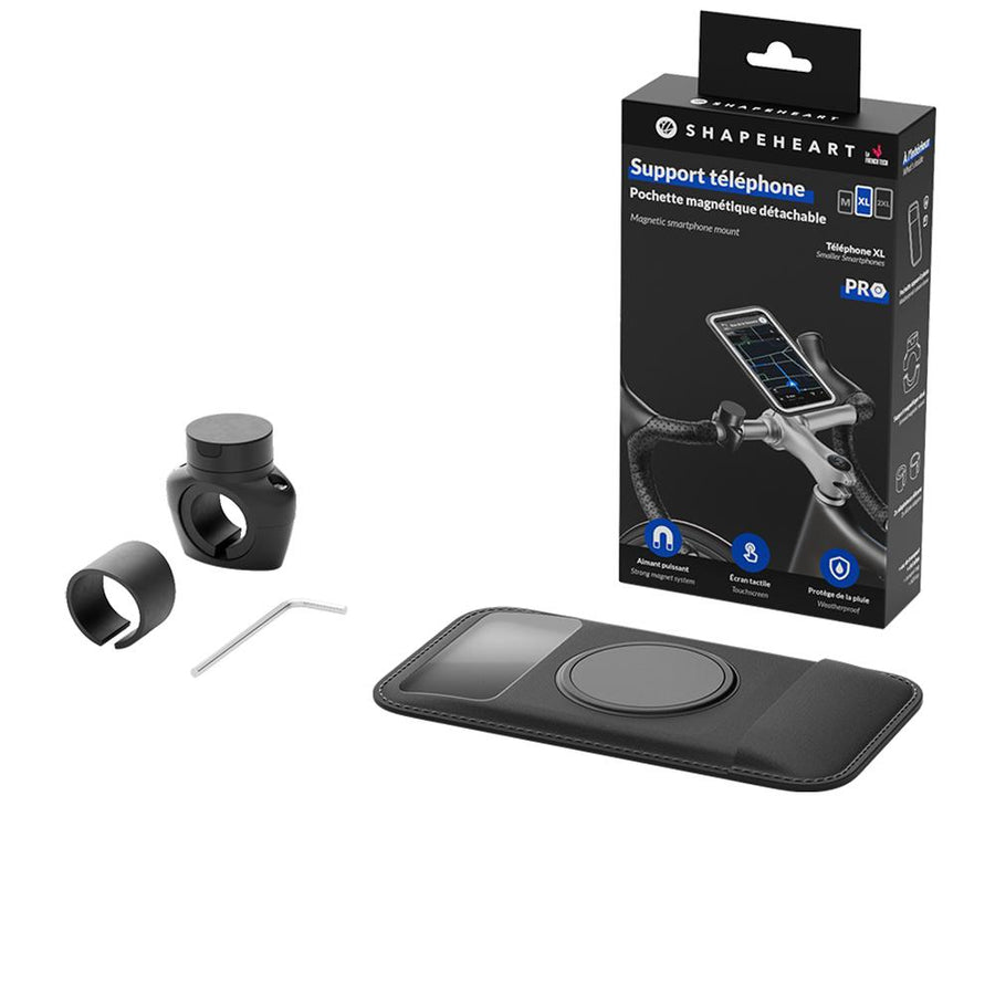 Shapeheart Handyhalterung PRO M Schwarz - Magnetische Smartphone-Halterung für Fahrräder