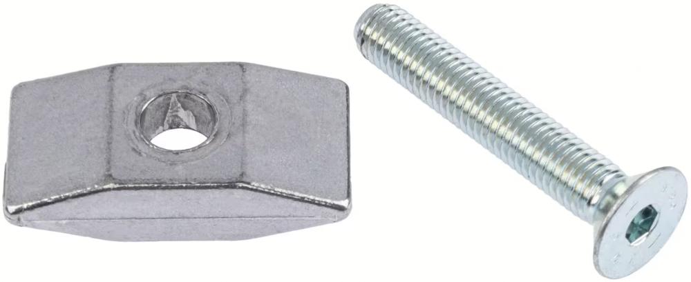 Pletscher Lasche F15/3 - breite Aluminium-Befestigungslasche für Seitenständer, inklusive Innensechskant-Senkschraube M10x50, passend für Ständerplattenmontage, silber