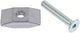 Pletscher Lasche F15/3 - breite Aluminium-Befestigungslasche für Seitenständer, inklusive Innensechskant-Senkschraube M10x50, passend für Ständerplattenmontage, silber