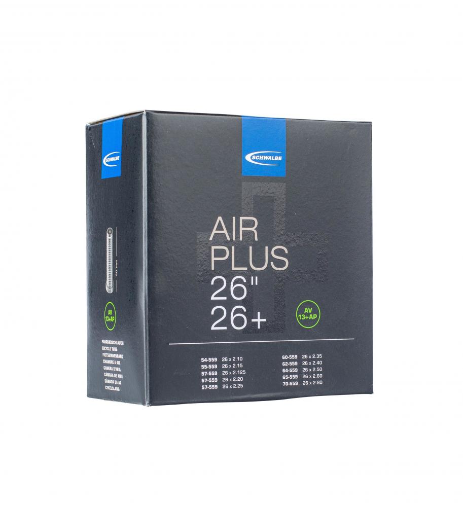 Schwalbe Air Plus Fahrradschlauch AV13LAP 54/70-559, 26 Zoll, robuster E-Bike & Cargo-Bike Schlauch.