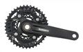 Schwarze Shimano Kurbelgarnitur MT500 mit 40/30/22 Zähnen, 175mm, robuste 3-fach MTB-Kurbel.