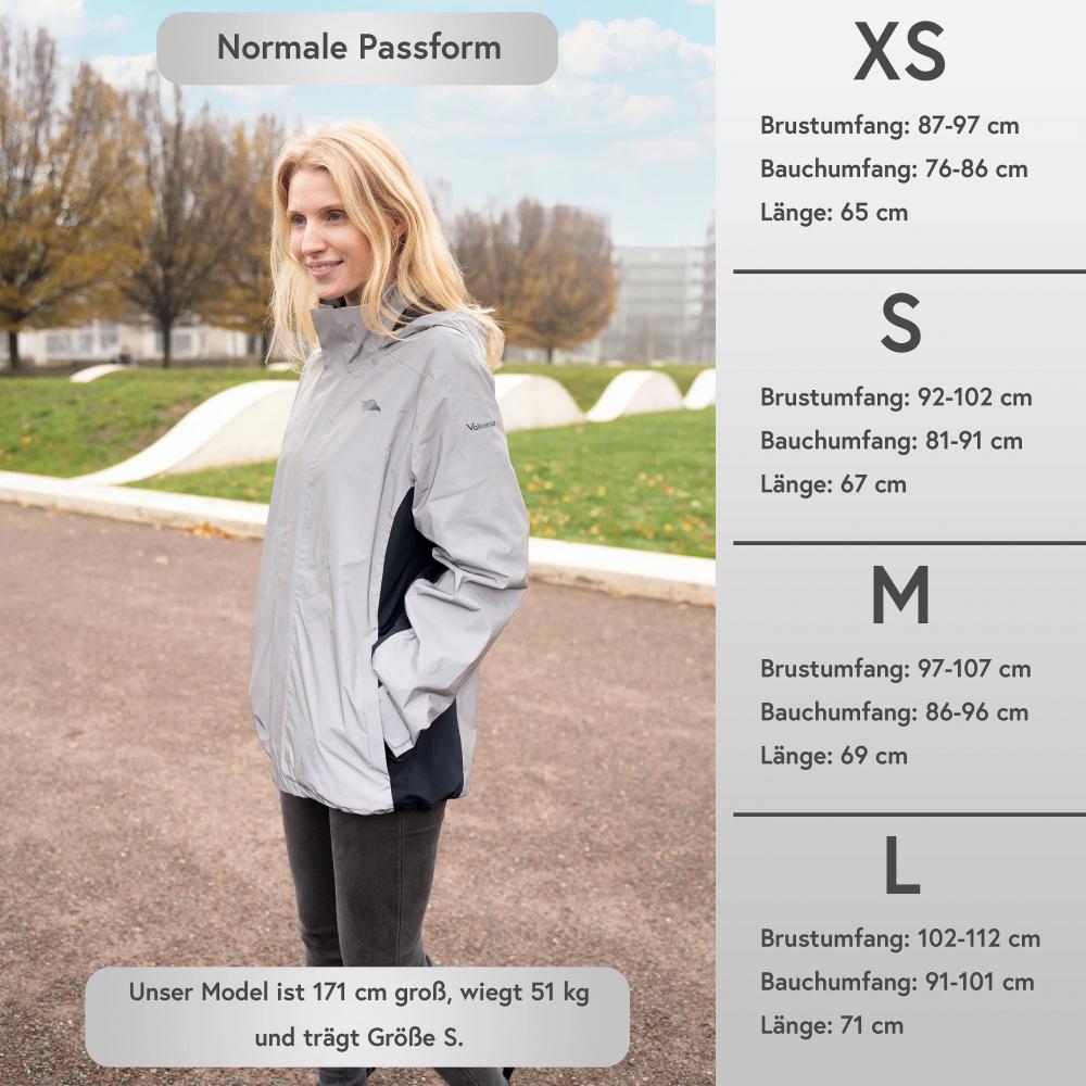 Valkental Damenjacke 3in1 Smart Jacket wasserdichte Jacke mit Fleece Zipp-In L grau