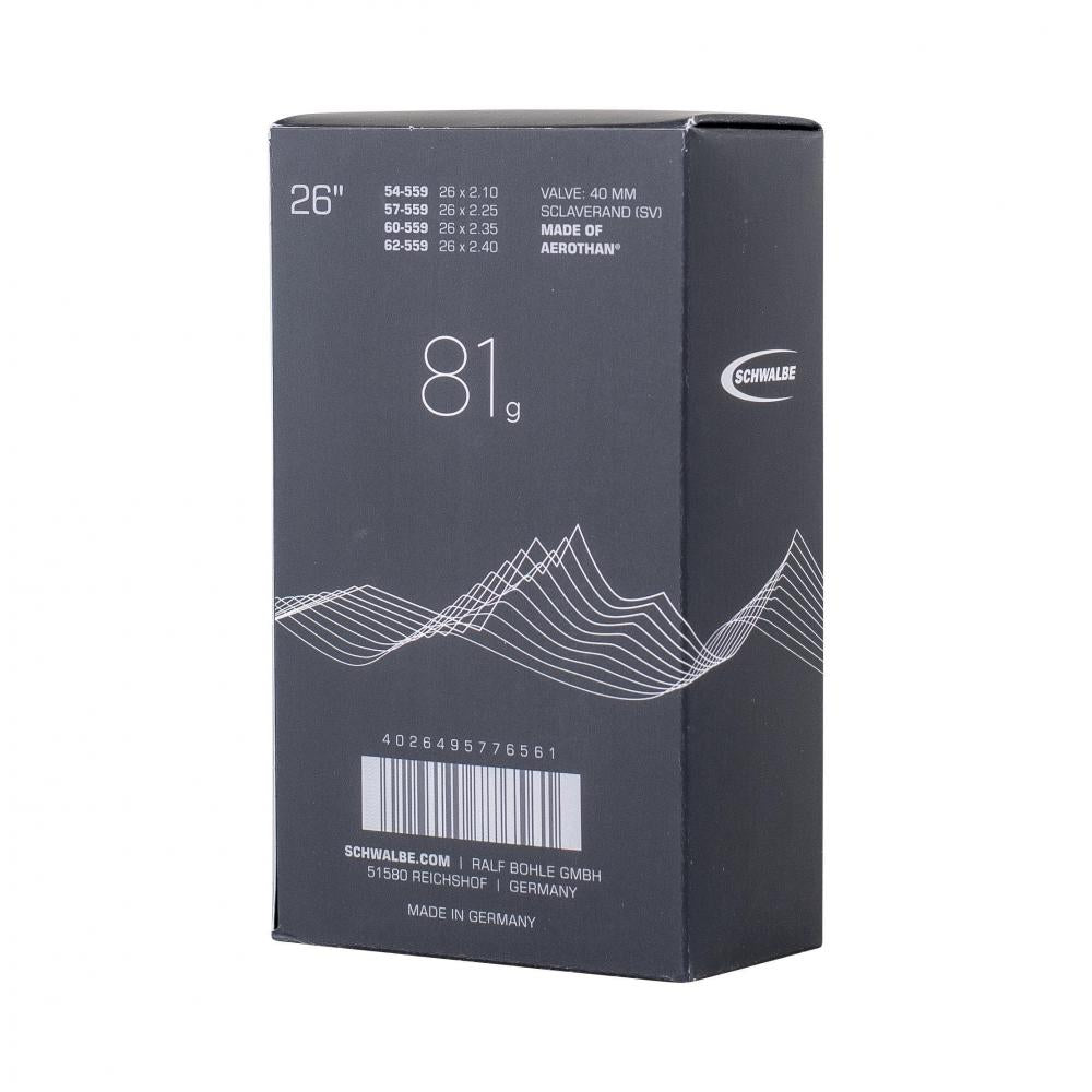 Schwalbe Schlauch AEROTHAN SV13E 54/62-559 40mm 54 ROT - ultraleichter, pannensicherer MTB-Schlauch