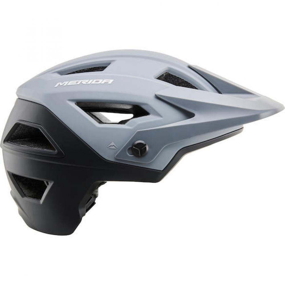 Merida Helm Trailbanger grau/schwarz 54-58 cm - leichter Enduro- und Trail-Helm mit maximalem Schutz